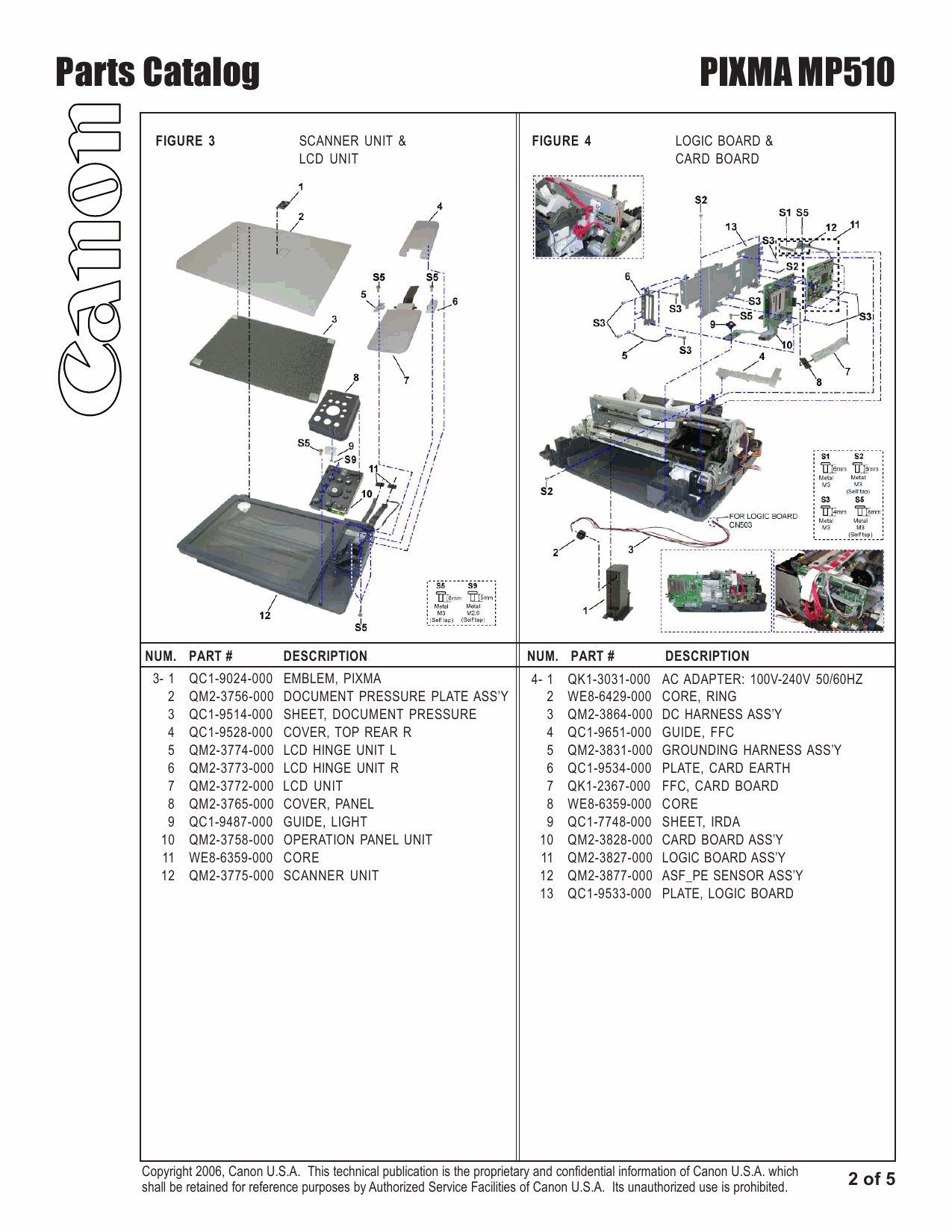 Canon PIXMA MP510 Parts Catalog Manual-3